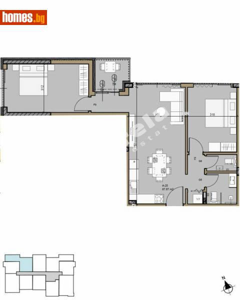 Тристаен, 97m² - Кв. Малинова Долина, София - Апартамент за продажба - МИРЕЛА - 114158222