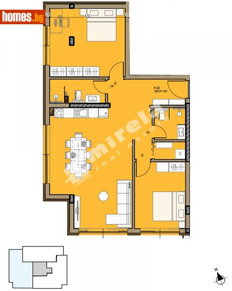 Тристаен, 121m² - Кв. Малинова Долина, София - Апартамент за продажба - МИРЕЛА - 114158253
