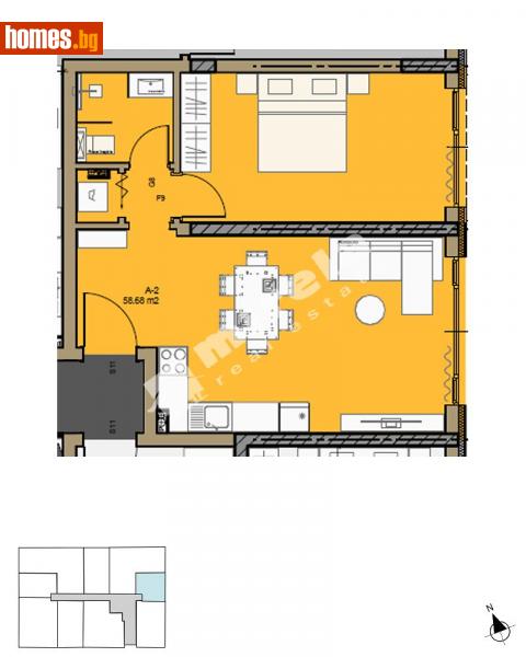 Двустаен, 65m² - Кв. Малинова Долина, София - Апартамент за продажба - МИРЕЛА - 114158295