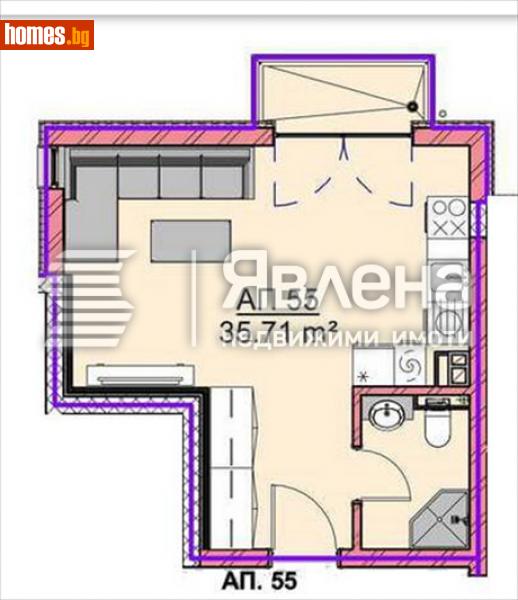 Едностаен, 41m² - Варна, Варна - Апартамент за продажба - ЯВЛЕНА - 114158584