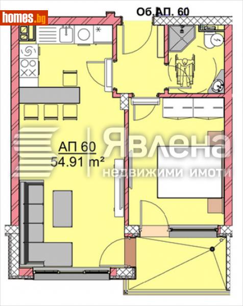 Двустаен, 63m² - Варна, Варна - Апартамент за продажба - ЯВЛЕНА - 114158586