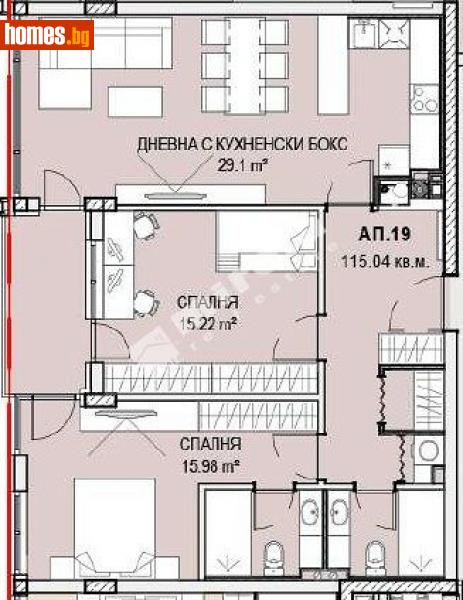 Тристаен, 115m² - Кв. Кръстова Вада, София - Апартамент за продажба - МИРЕЛА - 114174133