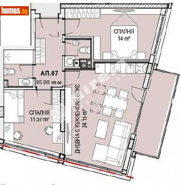 Тристаен, 95m² - Кв. Кръстова Вада, София - Апартамент за продажба - МИРЕЛА - 114174135