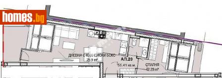 Двустаен, 55m² - Апартамент за продажба - 114174141