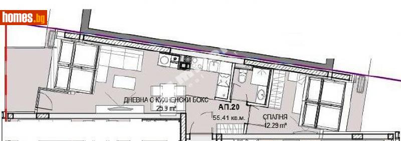 Двустаен, 55m² - Кв. Кръстова Вада, София - Апартамент за продажба - МИРЕЛА - 114174141