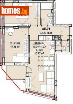Тристаен, 92m² - Апартамент за продажба - 114174143