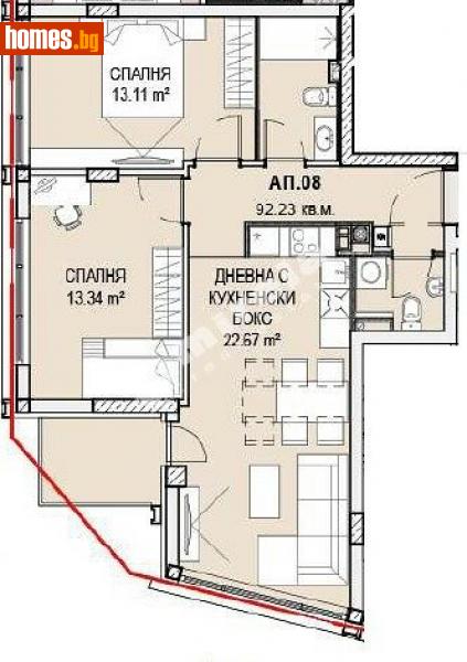 Тристаен, 92m² - Кв. Кръстова Вада, София - Апартамент за продажба - МИРЕЛА - 114174143