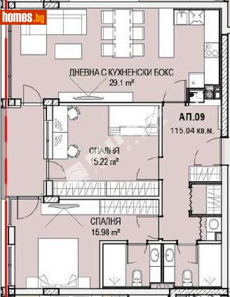 Тристаен, 115m² - Кв. Кръстова Вада, София - Апартамент за продажба - МИРЕЛА - 114174145