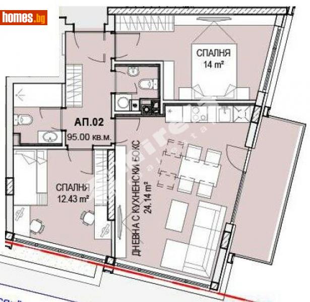 Тристаен, 95m² - Кв. Кръстова Вада, София - Апартамент за продажба - МИРЕЛА - 114174147