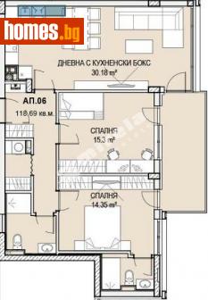 Тристаен, 119m² - Апартамент за продажба - 114174149