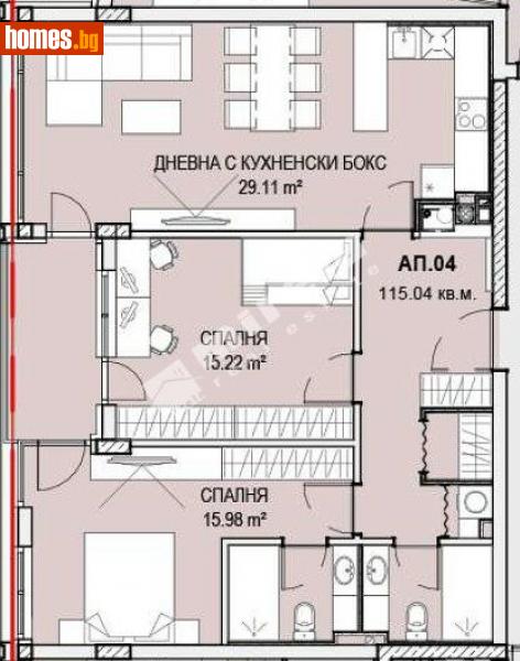 Тристаен, 115m² - Кв. Кръстова Вада, София - Апартамент за продажба - МИРЕЛА - 114174151