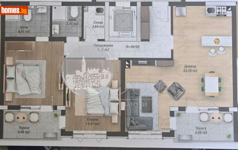 Тристаен, 119m² - Кв. Беломорски, Пловдив - Апартамент за продажба - Арт Каза - 114179822