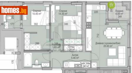 Тристаен, 113m² - Апартамент за продажба - 114209933