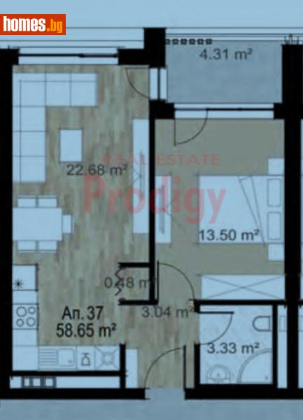 Двустаен, 71m² - Жк. Зона Б5, София - Апартамент за продажба - Продиджи - 114222957