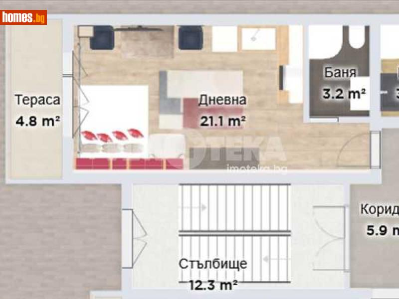Едностаен, 41m² - Жк. Банишора, София - Апартамент за продажба - ИМОТЕКА АД - 114240229