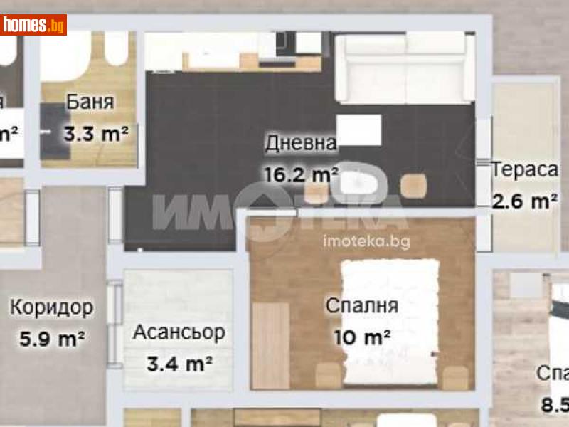 Двустаен, 65m² - Жк. Банишора, София - Апартамент за продажба - ИМОТЕКА АД - 114240231