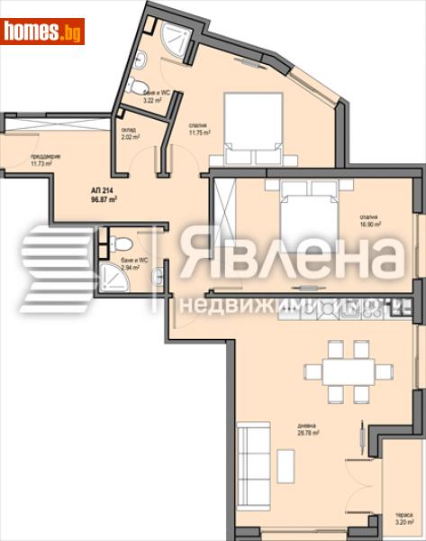 Тристаен, 114m² - Жк. Левски Г, София - Апартамент за продажба - ЯВЛЕНА - 114240412