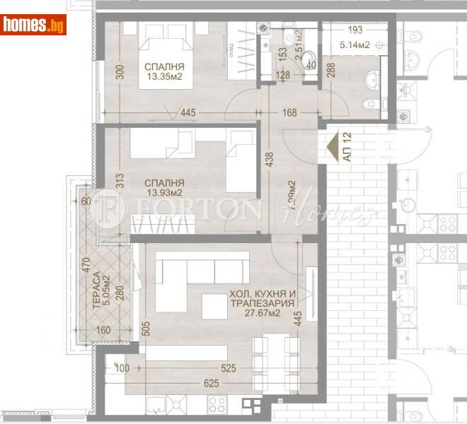 Тристаен, 103m² - Кв. Манастирски Ливади, София - Апартамент за продажба - Фортън Хоумс - 114251048