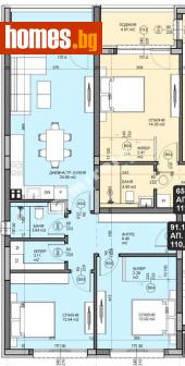Тристаен, 104m² - Апартамент за продажба - 114253281