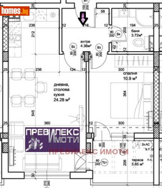Двустаен, 70m² - Жк. Христо Ботев, Пловдив - Апартамент за продажба - Превилекс имоти ЕООД - 114254819