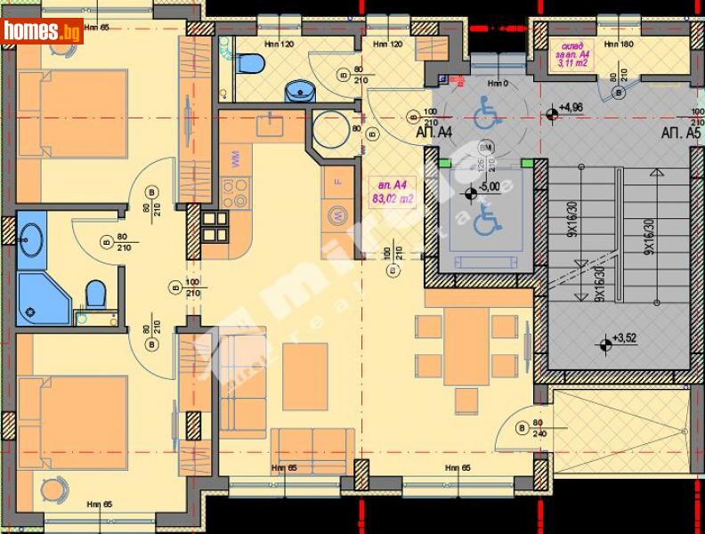 Тристаен, 95m² - Кв. Манастирски Ливади, София - Апартамент за продажба - МИРЕЛА - 114268380