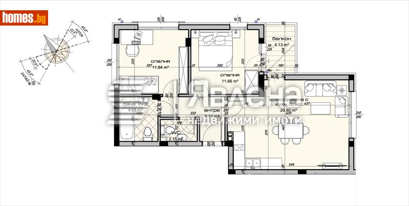 Тристаен, 97m² - Кв. Виница, Варна - Апартамент за продажба - ЯВЛЕНА - 114268794
