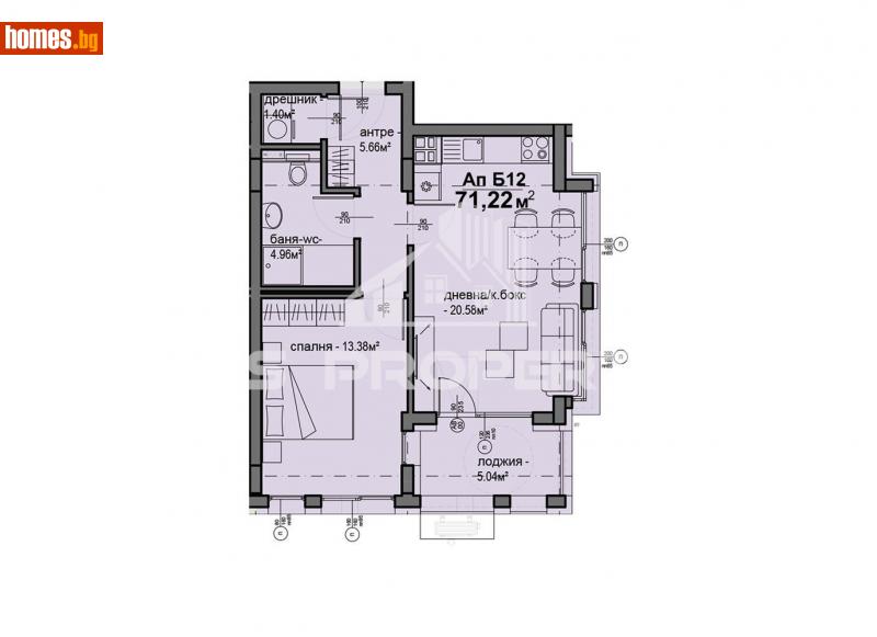 Двустаен, 71m² - Жк. Люлин 5, София - Апартамент за продажба - BasProperties - 114278714