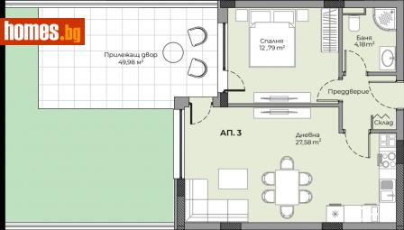 Двустаен, 63m² - Апартамент за продажба - 114283102