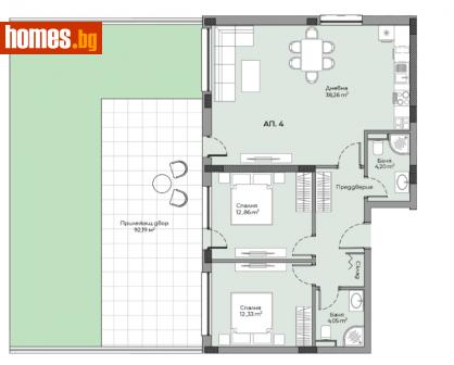 Тристаен, 105m² - Апартамент за продажба - 114290135