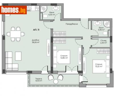 Тристаен, 122m² - Апартамент за продажба - 114290167