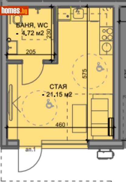 Едностаен, 36m² - Жк Южен, Пловдив - Апартамент за продажба - Ринекс Революшън - 114290748