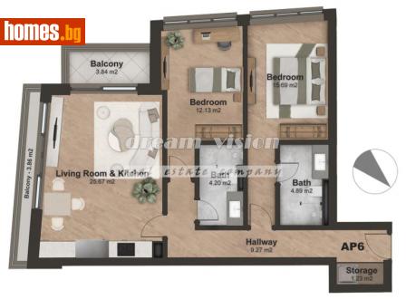 Тристаен, 115m² - Апартамент за продажба - 114325557