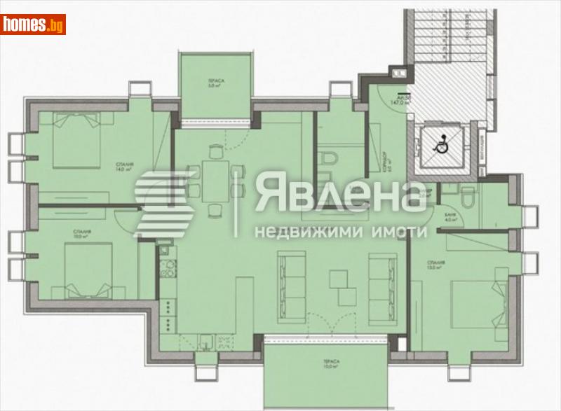 Многостаен, 163m² - Жк. Изгрев, Варна - Апартамент за продажба - ЯВЛЕНА - 114336815