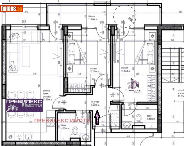 Тристаен, 106m² - Жк. Христо Смирненски, Пловдив - Апартамент за продажба - Превилекс имоти ЕООД - 114338157