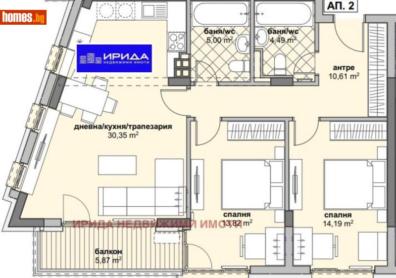 Тристаен, 117m² - Жк. Люлин 6, София - Апартамент за продажба - Ирида - 114348608