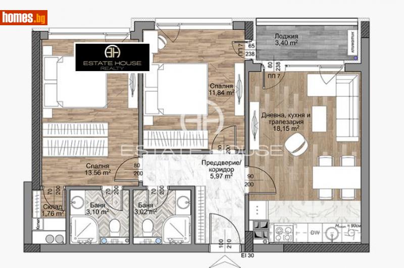 Тристаен, 83m² - Жк. Младост 4, София - Апартамент за продажба - Estate House Realty  - 114356003