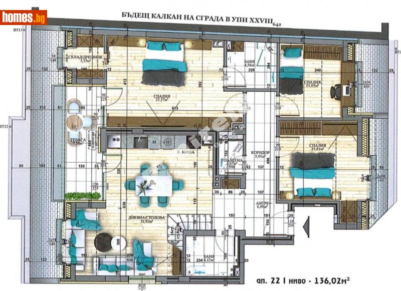 Четиристаен, 188m² - Кв. Витоша, София - Апартамент за продажба - МИРЕЛА - 114357254