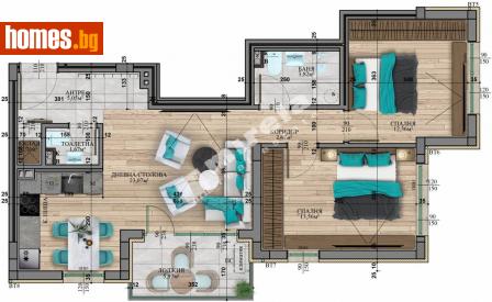 Тристаен, 97m² - Апартамент за продажба - 114357292