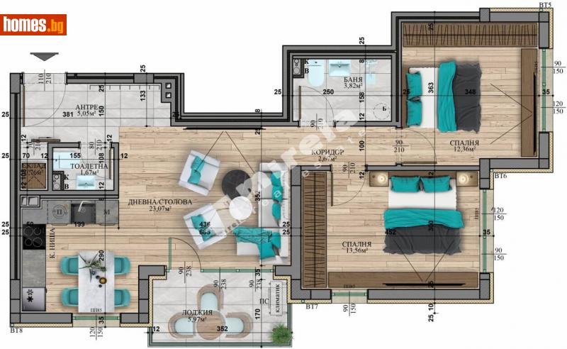 Тристаен, 97m² - Кв. Витоша, София - Апартамент за продажба - МИРЕЛА - 114357292