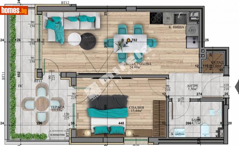 Двустаен, 84m² - Кв. Витоша, София - Апартамент за продажба - МИРЕЛА - 114357299