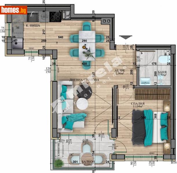 Двустаен, 65m² - Кв. Витоша, София - Апартамент за продажба - МИРЕЛА - 114357307