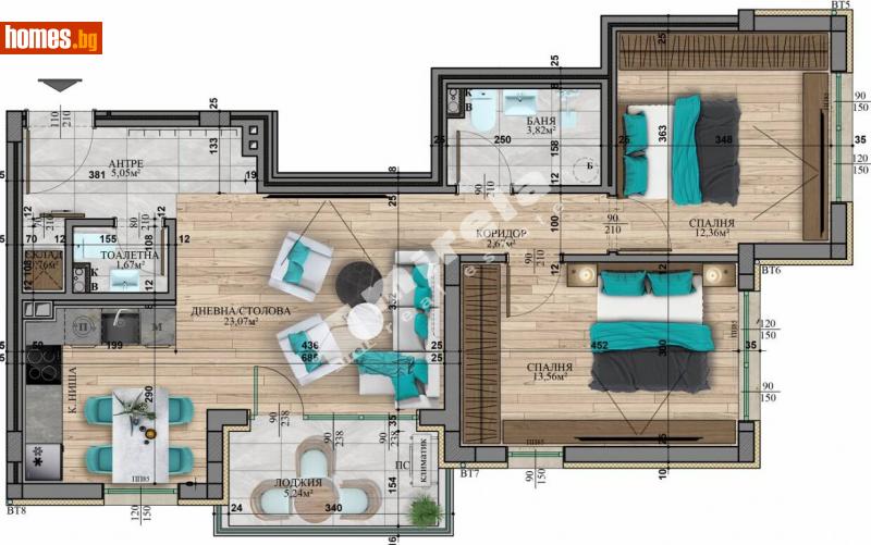 Тристаен, 97m² - Кв. Витоша, София - Апартамент за продажба - МИРЕЛА - 114357314