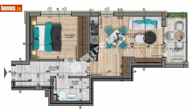 Двустаен, 65m² - Кв. Витоша, София - Апартамент за продажба - МИРЕЛА - 114357321