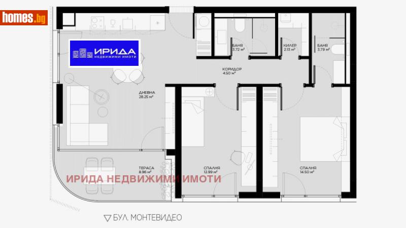 Тристаен, 111m² - Жк. Овча Купел, София - Апартамент за продажба - Ирида - 114360192