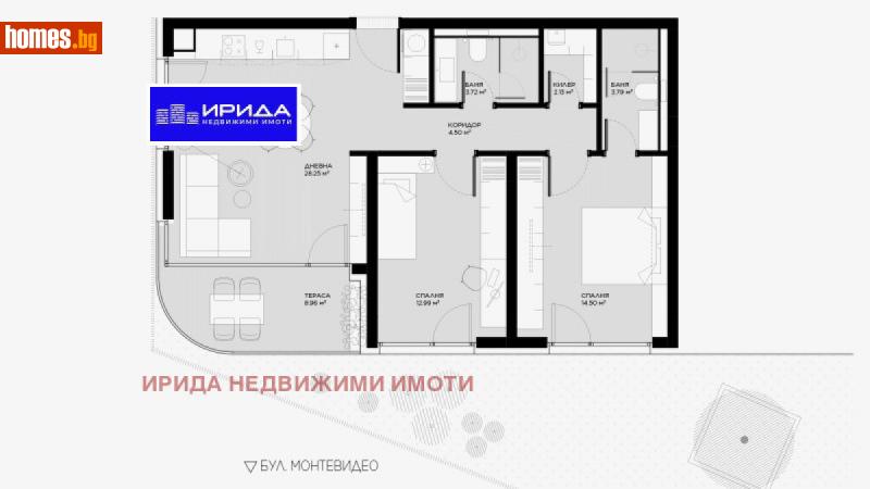 Тристаен, 111m² - Жк. Овча Купел, София - Апартамент за продажба - Ирида - 114360193