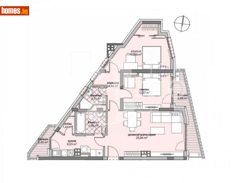 Тристаен, 125m² - Жк. Люлин 6, София - Апартамент за продажба - 3mo офис Амалтея - 114369144