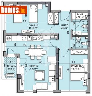 Тристаен, 104m² - Апартамент за продажба - 114369421