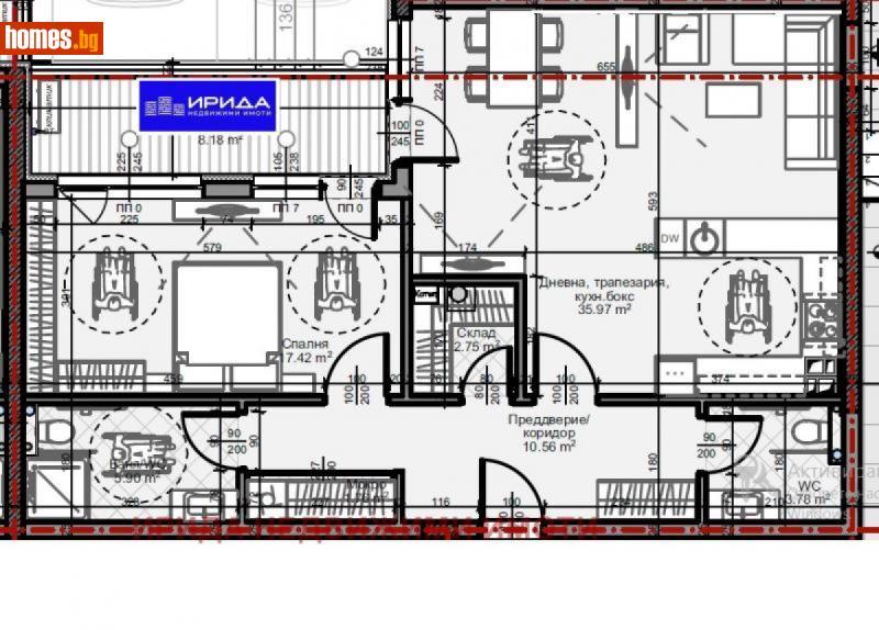 Двустаен, 113m² - Жк. Младост 4, София - Апартамент за продажба - Ирида - 114383071