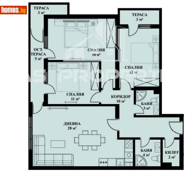 Четиристаен, 135m² - Жк. Люлин 5, София - Апартамент за продажба - BasProperties - 114404217