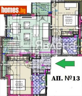 Тристаен, 117m² - Апартамент за продажба - 114406530